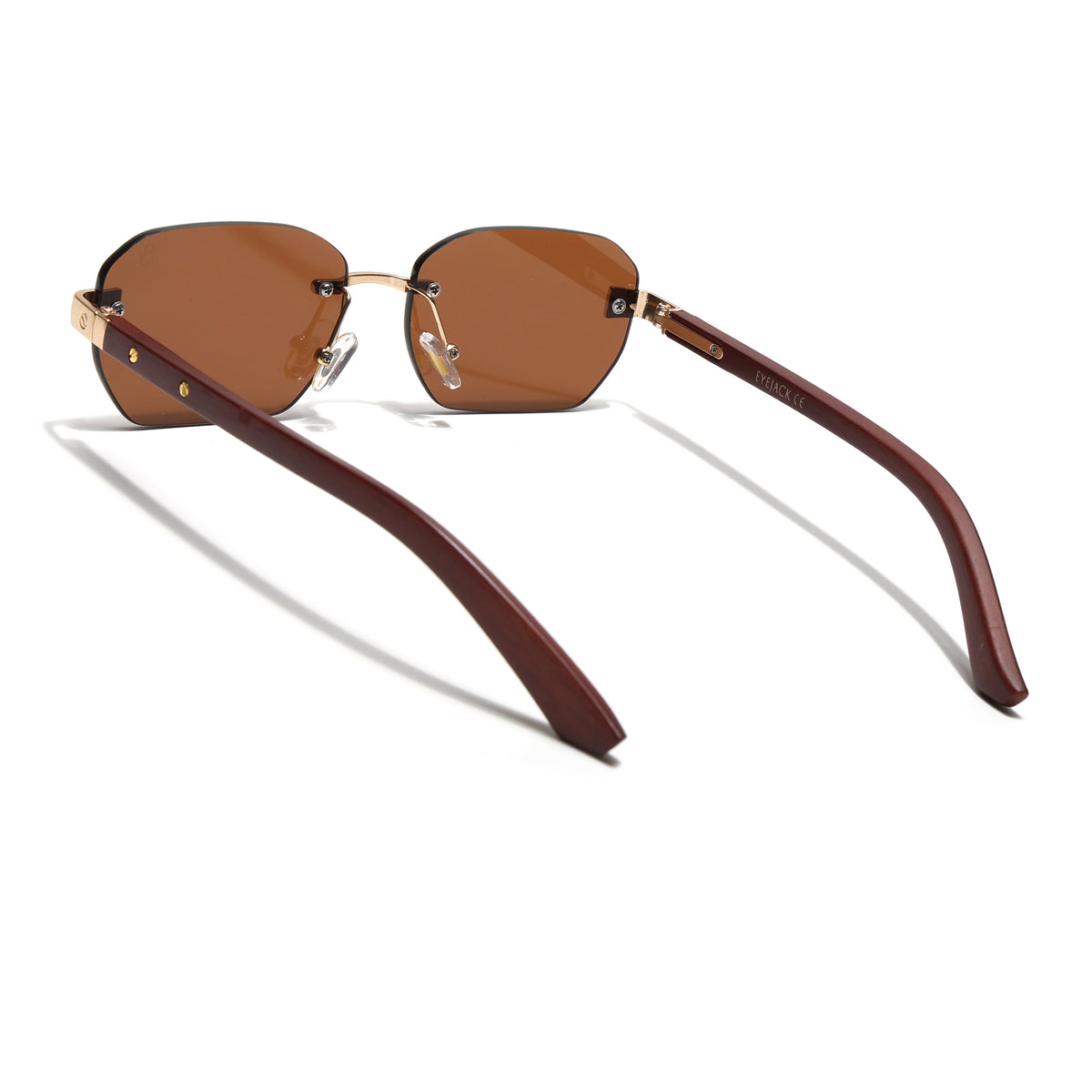 Eyejack Brown Rimless Sunglasses for Men & Women (9807CL2550)