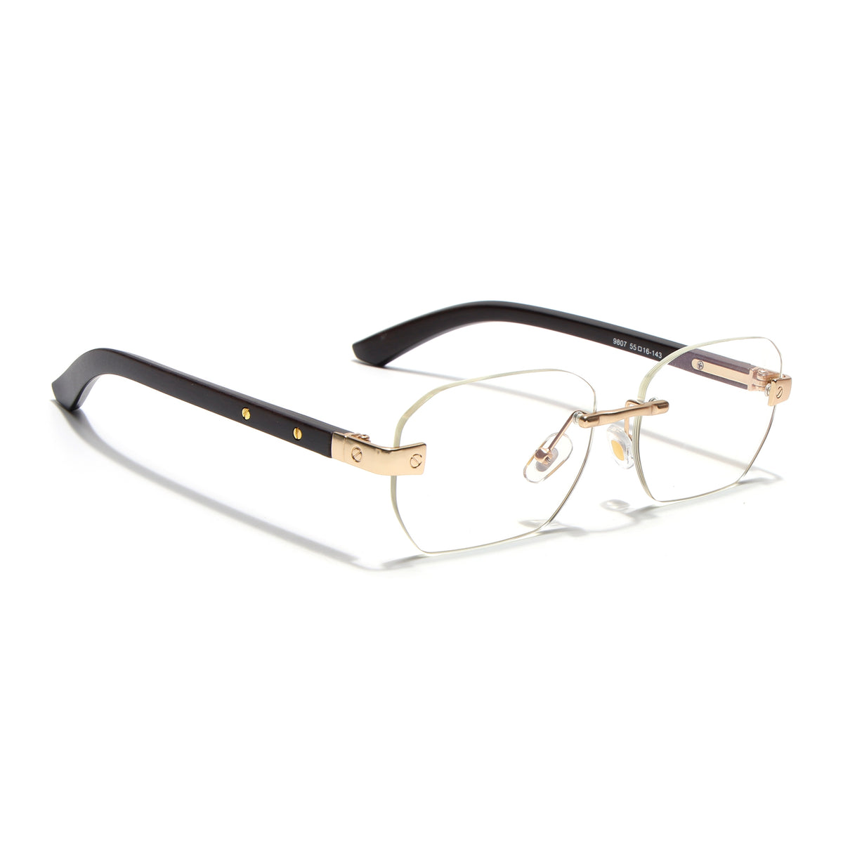 Eyejack Golden Rimless Eyeglasses for Men & Women (9807FCL2551)
