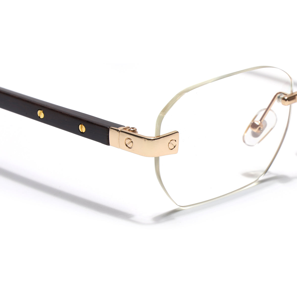 Eyejack Golden Rimless Eyeglasses for Men & Women (9807FCL2551)