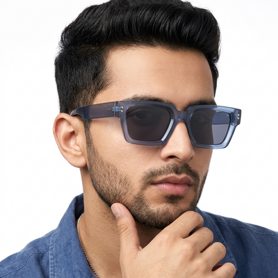 Eyejack Blue Square Sunglasses for Men & Women (98170CL1067)