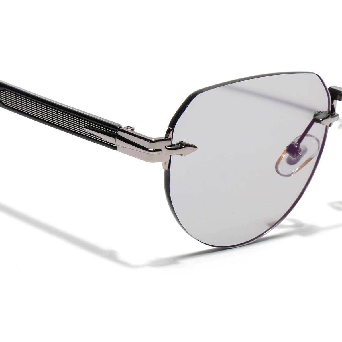 Eyejack Silver Rimless Sunglasses for Men & Women (9818CL2533)
