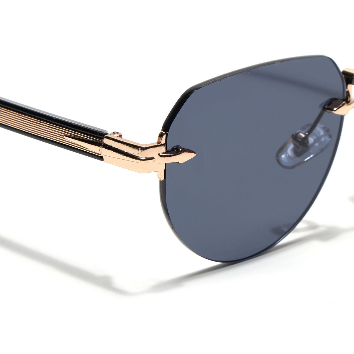 Eyejack Golden Rimless Sunglasses for Men & Women (9818CL2534)