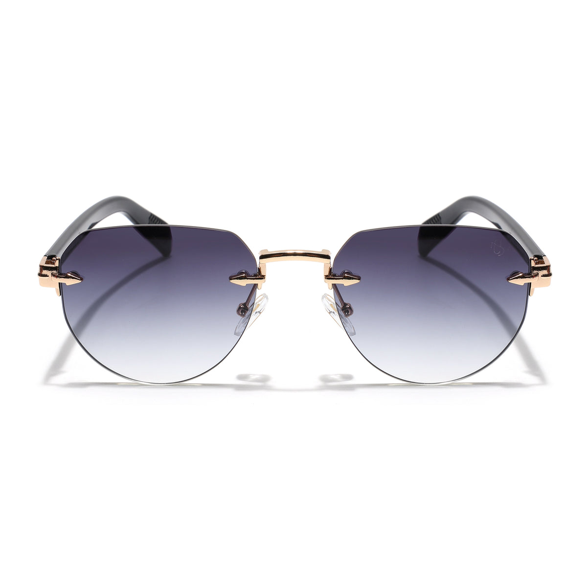 Eyejack Golden Rimless Sunglasses for Men & Women (9818CL2535)