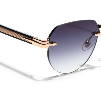 Eyejack Golden Rimless Sunglasses for Men & Women (9818CL2535)