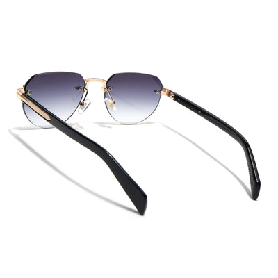 Eyejack Golden Rimless Sunglasses for Men & Women (9818CL2535)