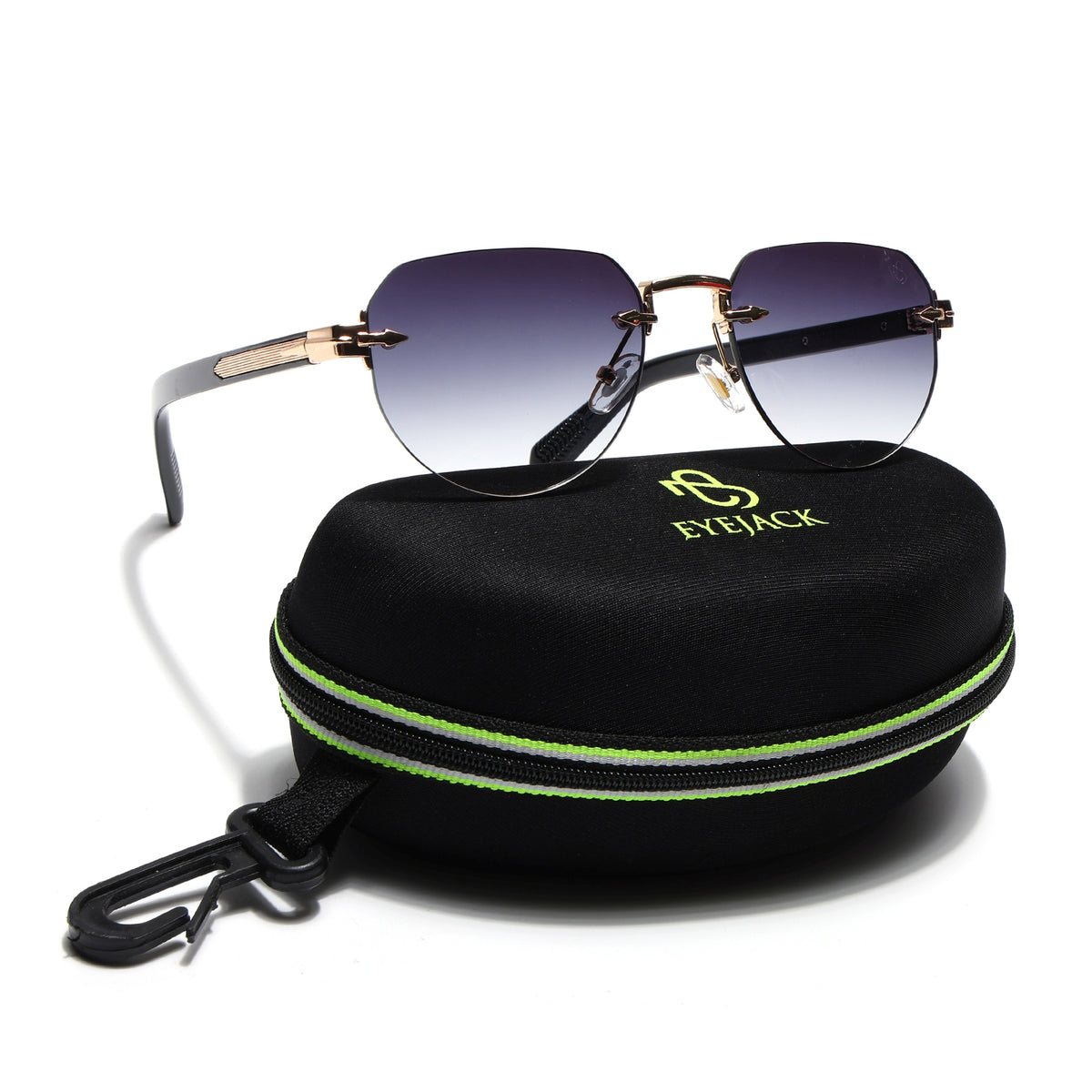 Eyejack Golden Rimless Sunglasses for Men & Women (9818CL2535)