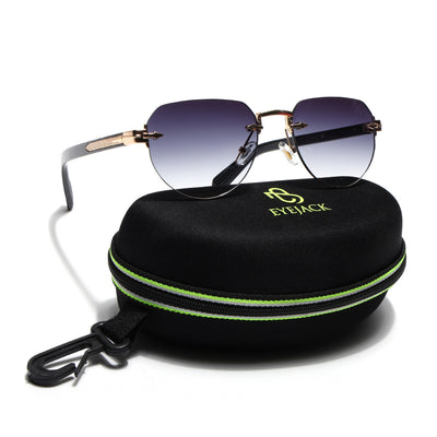 Eyejack Golden Rimless Sunglasses for Men & Women (9818CL2535)