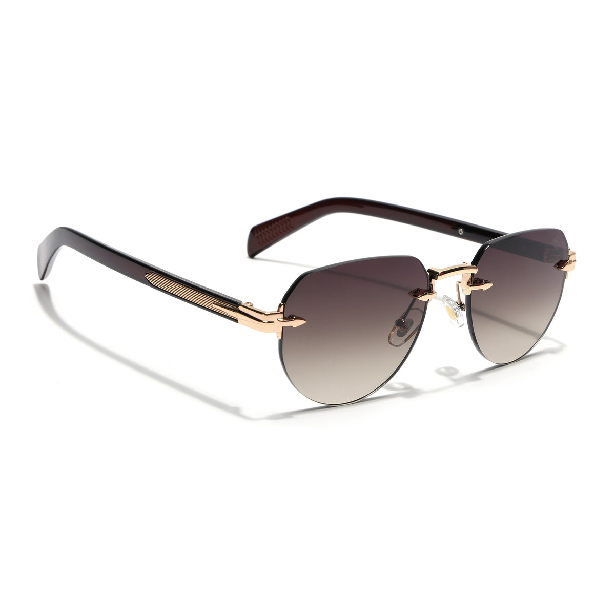 Eyejack Golden Rimless Sunglasses for Men & Women (9818CL2536)