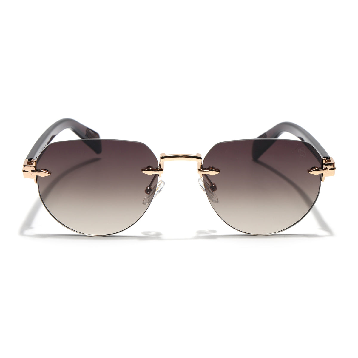 Eyejack Golden Rimless Sunglasses for Men & Women (9818CL2536)