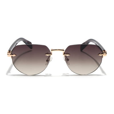 Eyejack Golden Rimless Sunglasses for Men & Women (9818CL2536)