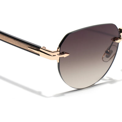 Eyejack Golden Rimless Sunglasses for Men & Women (9818CL2536)