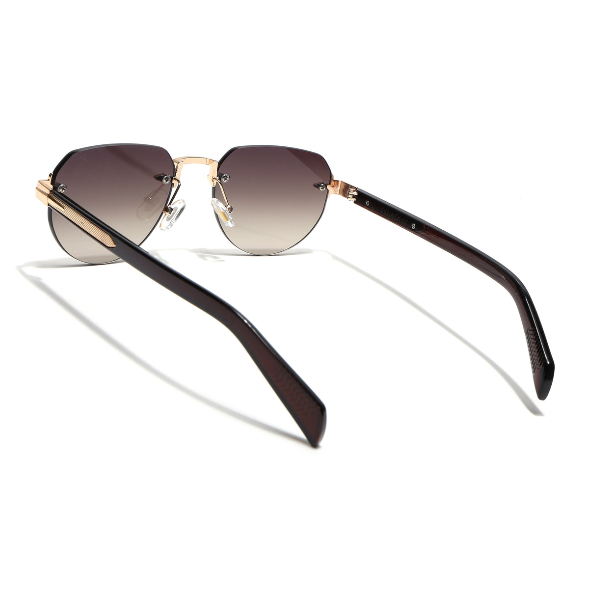 Eyejack Golden Rimless Sunglasses for Men & Women (9818CL2536)