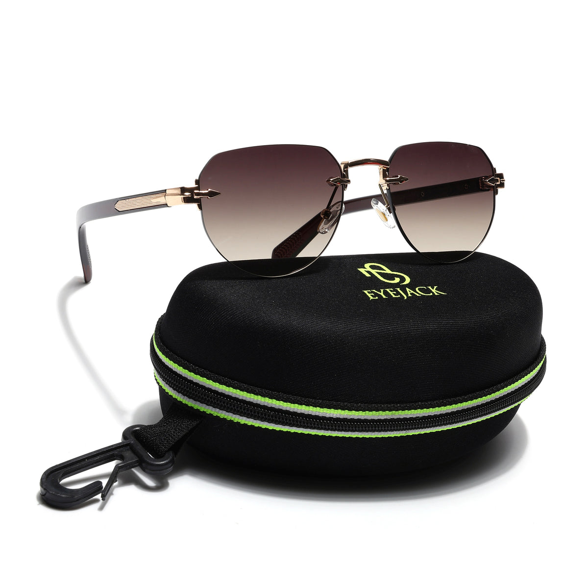 Eyejack Golden Rimless Sunglasses for Men & Women (9818CL2536)