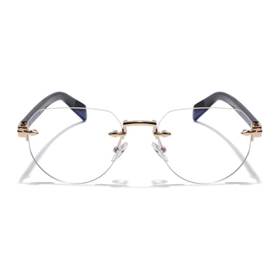 Essence Crown Golden Rimless Eyeglasses for Men & Women (9818FCL2537)