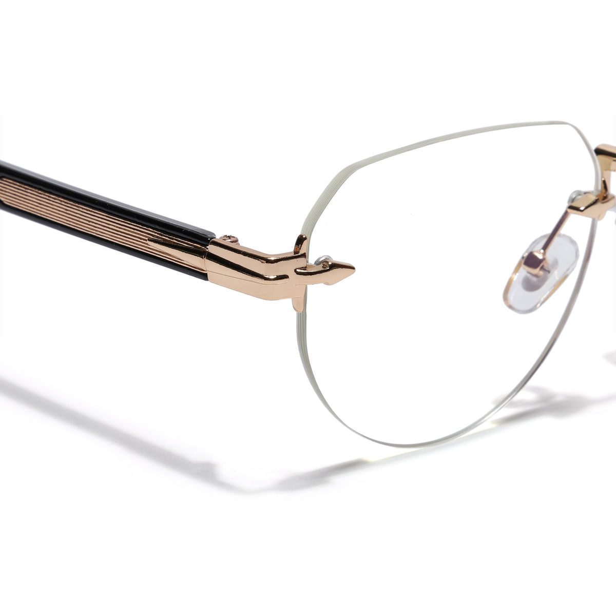 Eyejack Golden Rimless Eyeglasses for Men & Women (9818FCL2537)