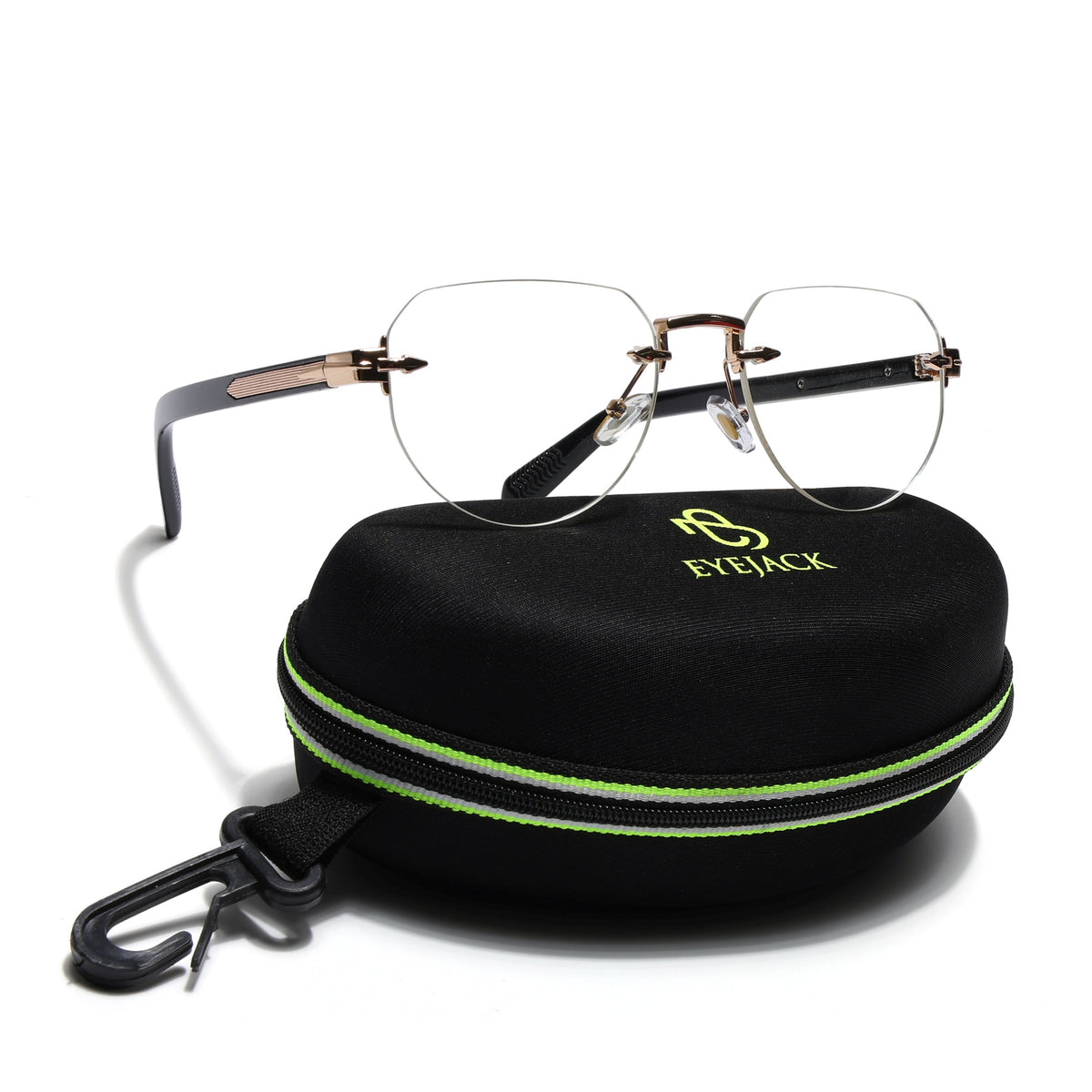 Eyejack Golden Rimless Eyeglasses for Men & Women (9818FCL2537)