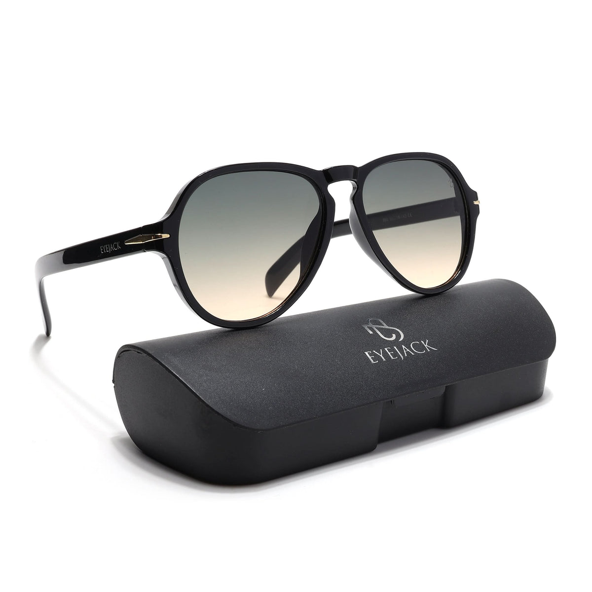 Eyejack Black Aviator Sunglasses for Men & Women (986CL973)