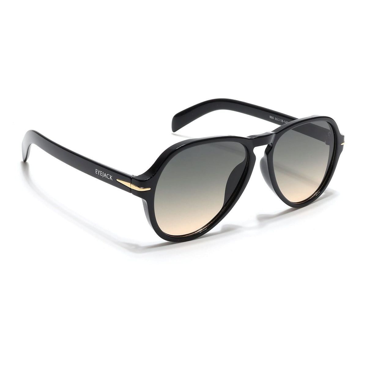 Eyejack Black Aviator Sunglasses for Men & Women (986CL973)