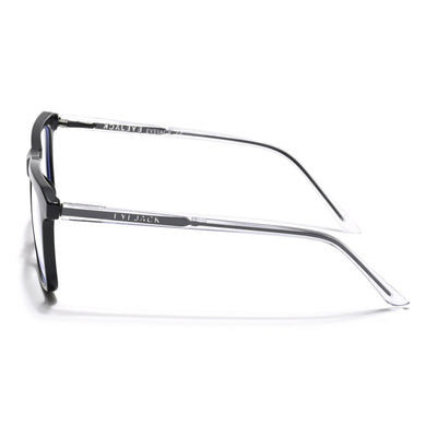 Eyejack Minimals Shine Black Square Eyeglasses for Men & Women (A02FCL1311-C1)