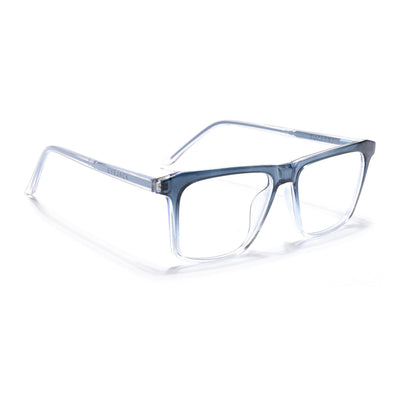Eyejack Minimals Blue & Clear Square Eyeglasses for Men & Women (A02FCL1314-C4)