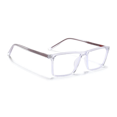 Eyejack Minimals Transparent Rectangle Eyeglasses for Men & Women (A04FCL1327-C3)