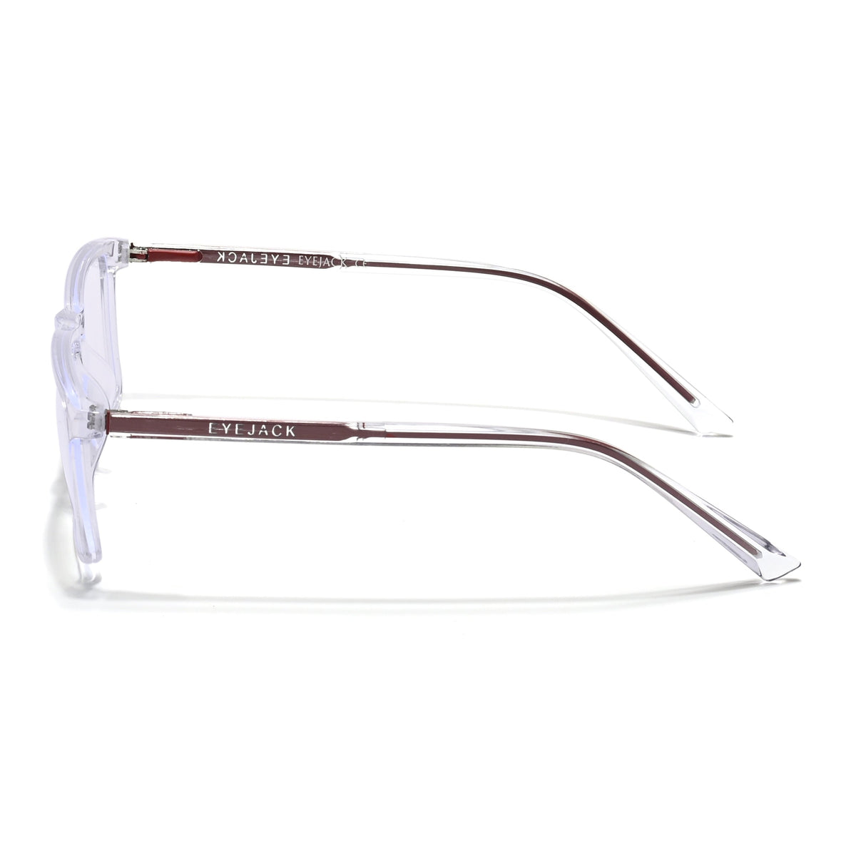 Eyejack Minimals Transparent Rectangle Eyeglasses for Men & Women (A04FCL1327-C3)
