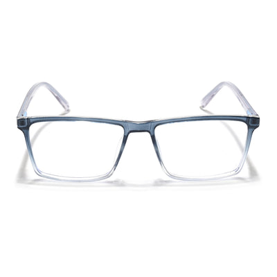 Eyejack Minimals Blue & Clear Rectangle Eyeglasses for Men & Women (A04FCL1328-C4)