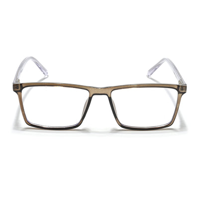 Eyejack Minimals Brown Rectangle Eyeglasses for Men & Women (A04FCL1331-C7)