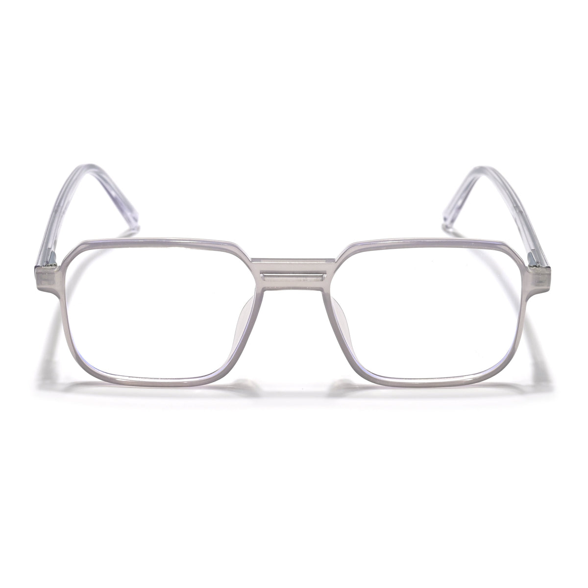 Eyejack Minimals Transparent Grey Square Eyeglasses for Men & Women (A05FCL1336-C5)