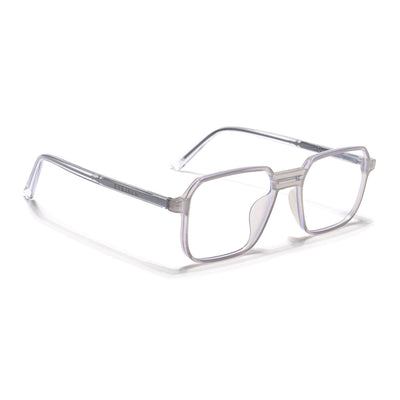Eyejack Minimals Transparent Grey Square Eyeglasses for Men & Women (A05FCL1336-C5)