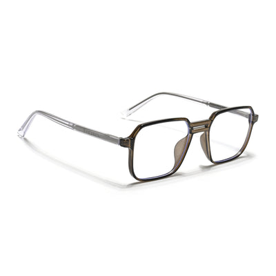 Eyejack Minimals Brown Square Eyeglasses for Men & Women (A05FCL1338-C7)