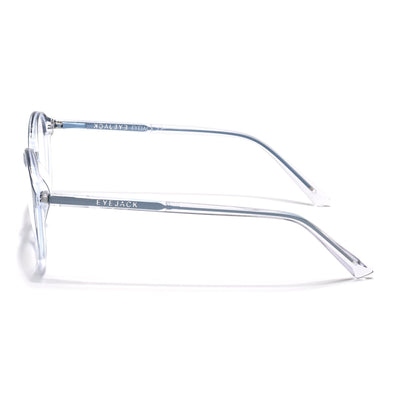 Eyejack Minimals Blue & Clear Round Eyeglasses for Men & Women (A07FCL1349-C4)