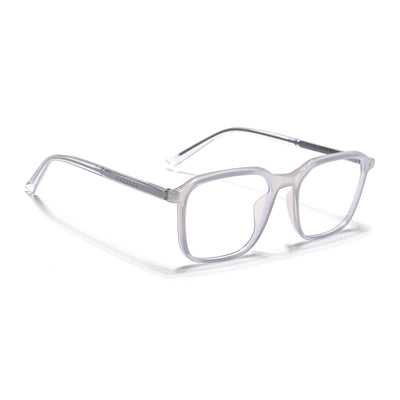 Eyejack Minimals Transparent Grey Square Eyeglasses for Men & Women (A08FCL1357-C5)