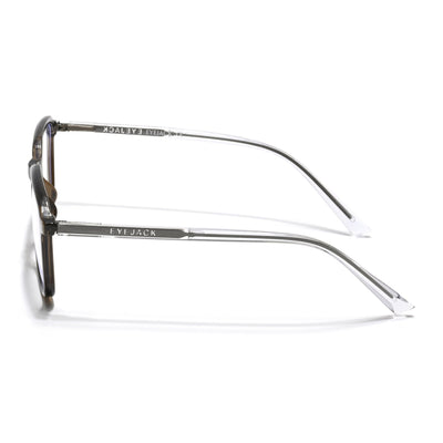 Eyejack Minimals Brown Square Eyeglasses for Men & Women (A08FCL1359-C7)