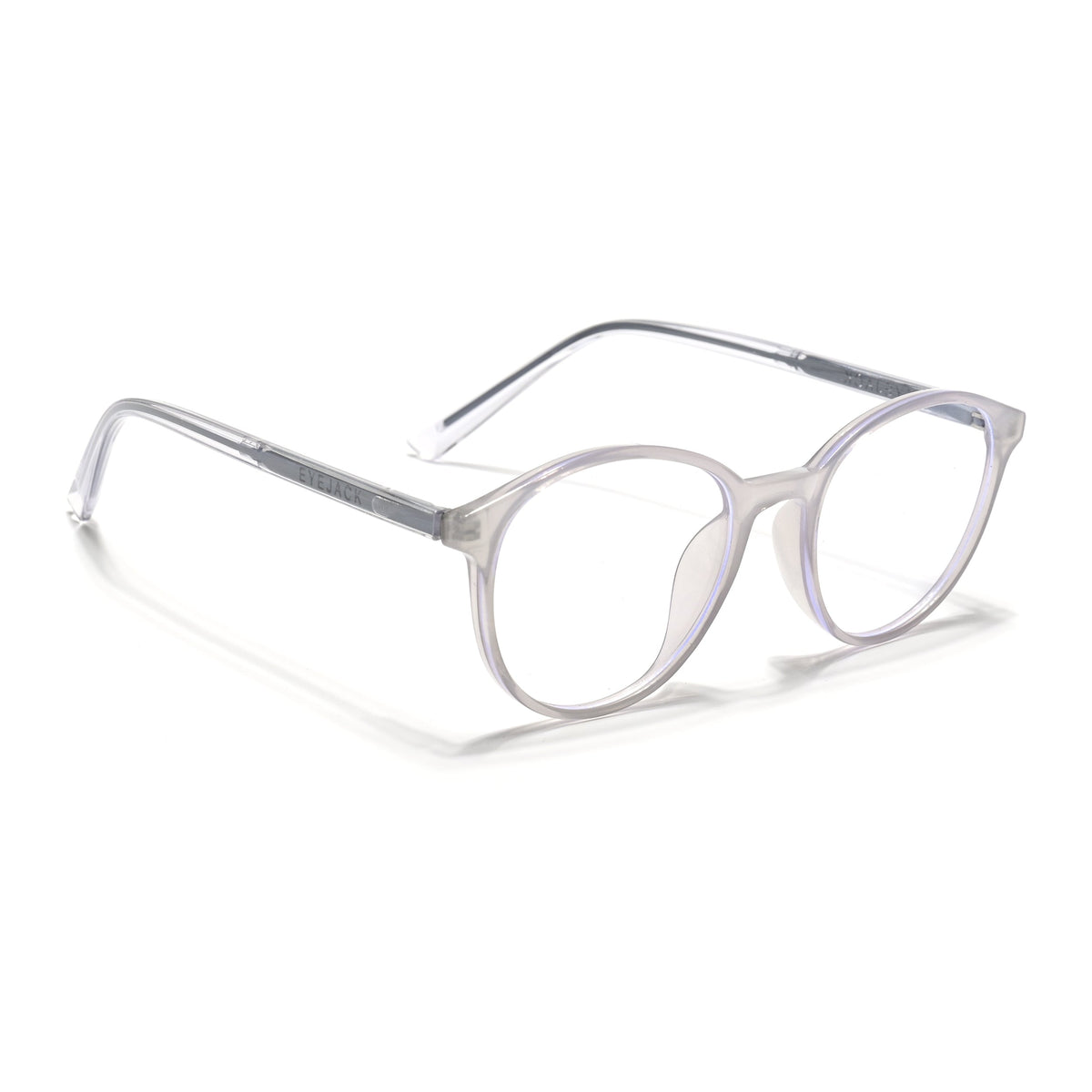 Eyejack Minimals Transparent Grey Round Eyeglasses for Men & Women (A10FCL1371-C5)