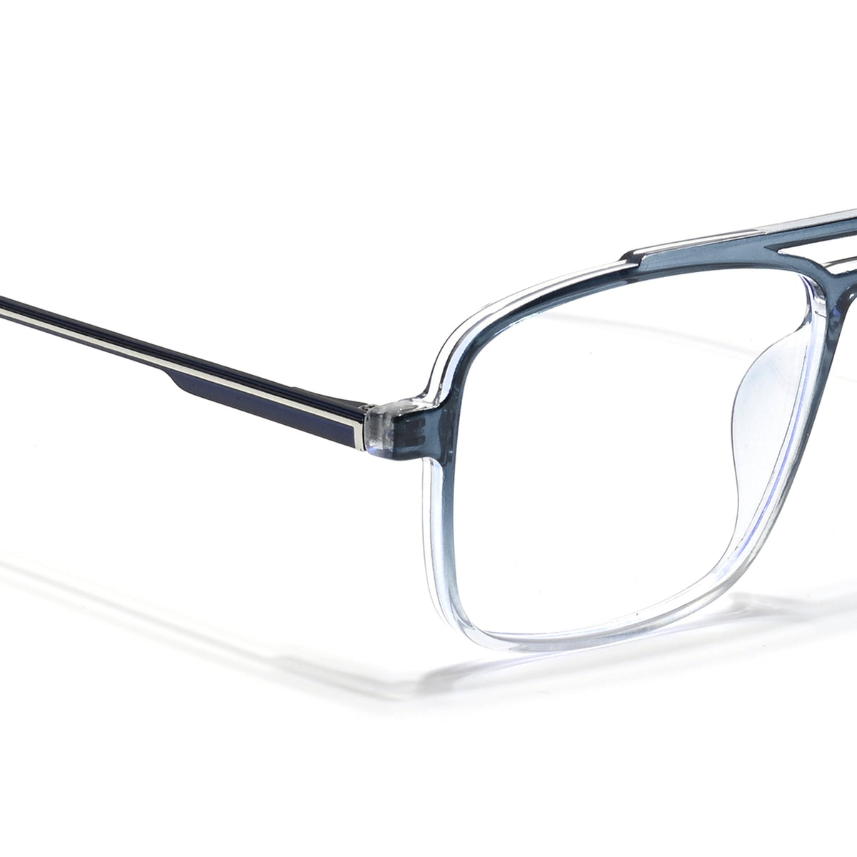 Eyejack Essentials Blue & Clear Wayfarer Eyeglasses for Men & Women (B02FCL1384-C4)