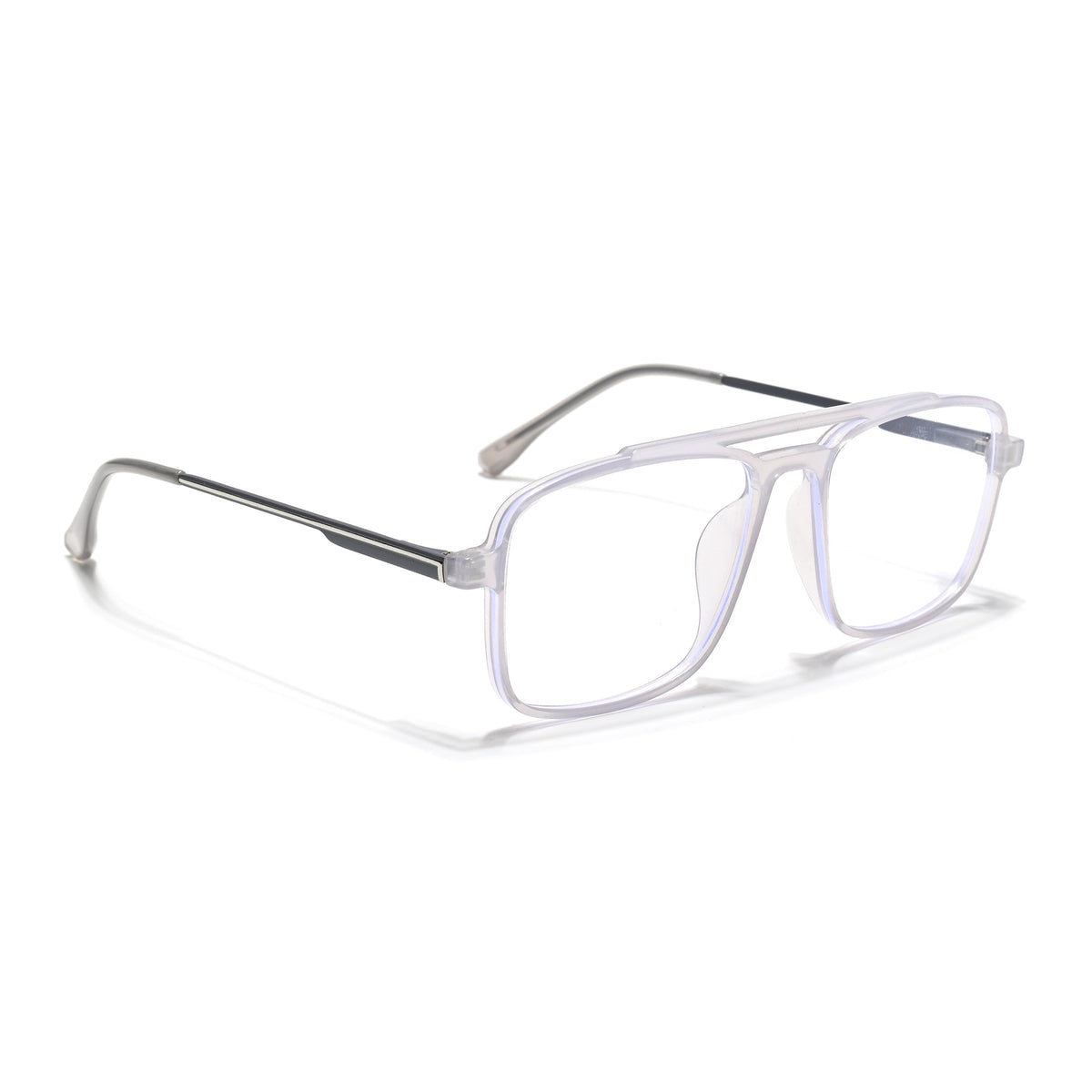 Eyejack Essentials Transparent Grey Wayfarer Eyeglasses for Men & Women (B02FCL1385-C5)