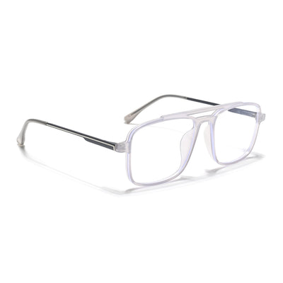 Eyejack Essentials Transparent Grey Wayfarer Eyeglasses for Men & Women (B02FCL1385-C5)
