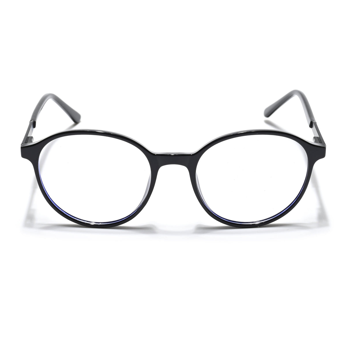 Eyejack Essentials Shine Black Round Eyeglasses for Men & Women (B04FCL1395-C1)