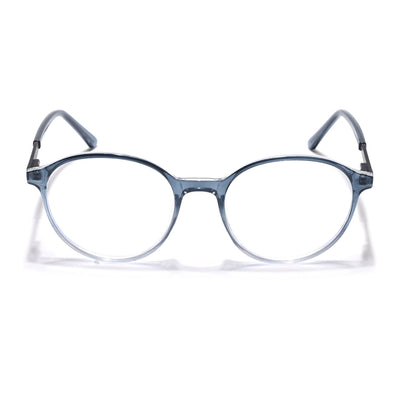 Eyejack Essentials Blue & Clear Round Eyeglasses for Men & Women (B04FCL1398-C4)