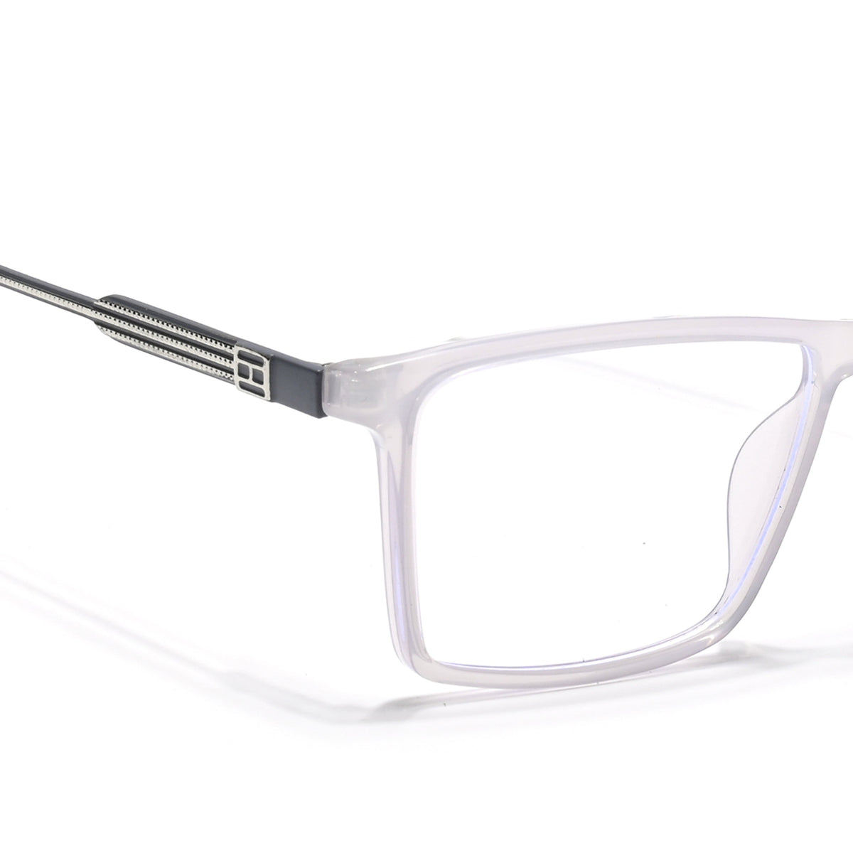 Eyejack Essentials Transparent Grey Rectangle Eyeglasses for Men & Women (B05FCL1406-C5)
