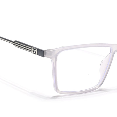Eyejack Essentials Transparent Grey Rectangle Eyeglasses for Men & Women (B05FCL1406-C5)