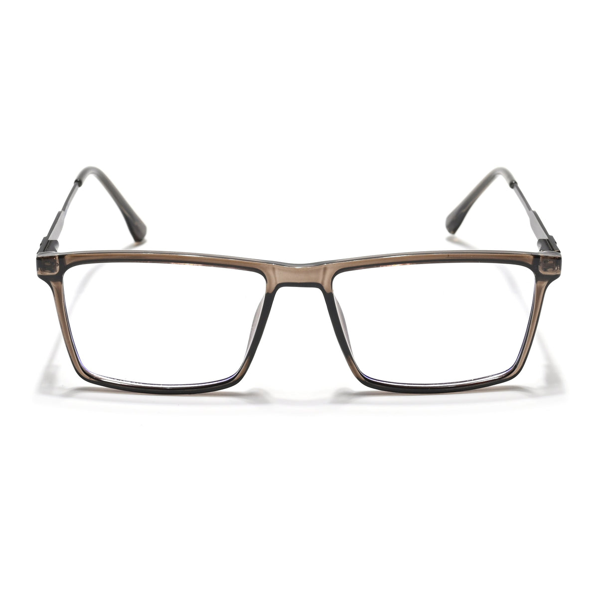 Eyejack Essentials Brown Rectangle Eyeglasses for Men & Women (B05FCL1408-C7)