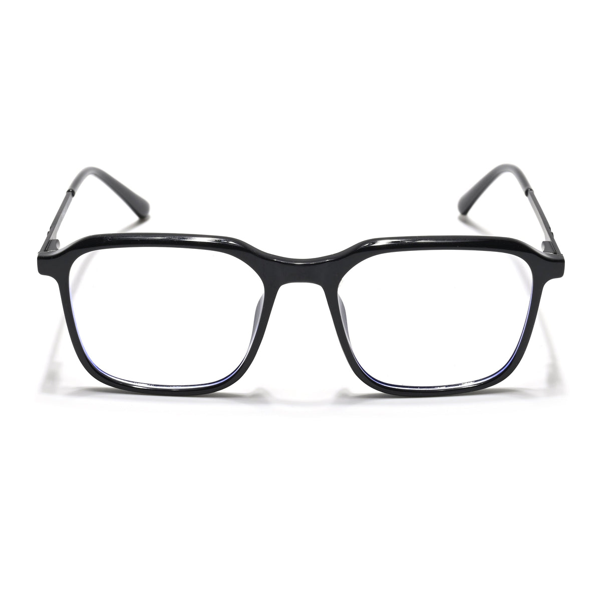 Eyejack Essentials Shine Black Square Eyeglasses for Men & Women (B06FCL1409-C1)