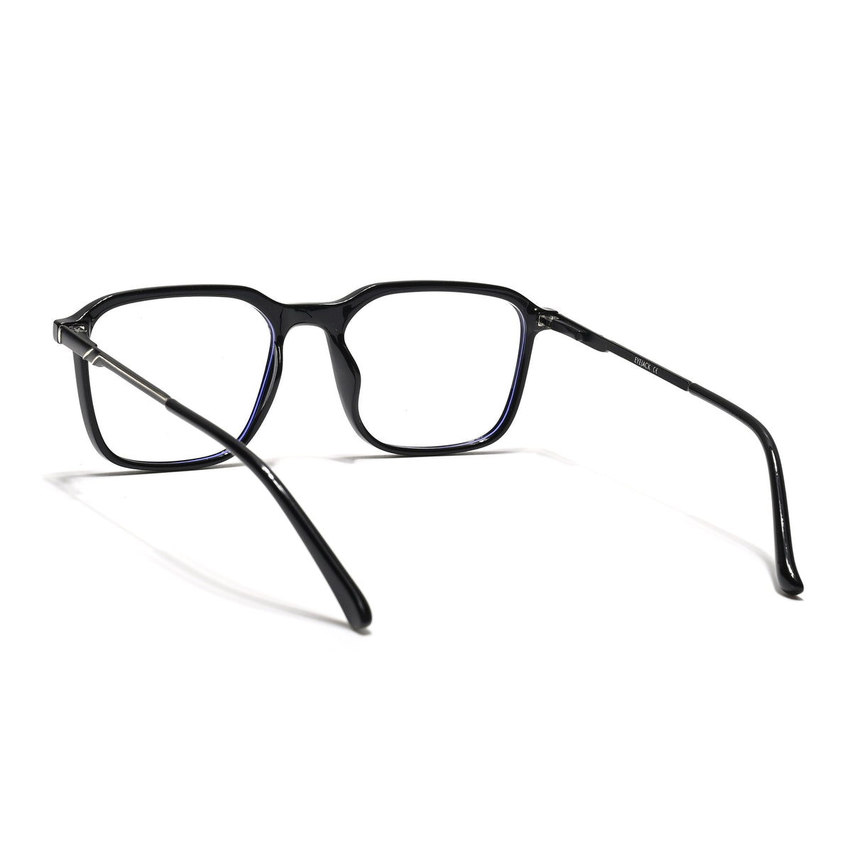 Eyejack Essentials Shine Black Square Eyeglasses for Men & Women (B06FCL1409-C1)