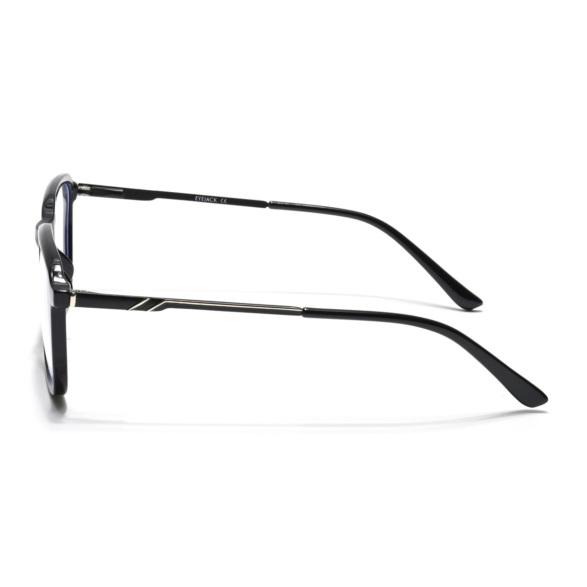 Eyejack Essentials Shine Black Square Eyeglasses for Men & Women (B06FCL1409-C1)