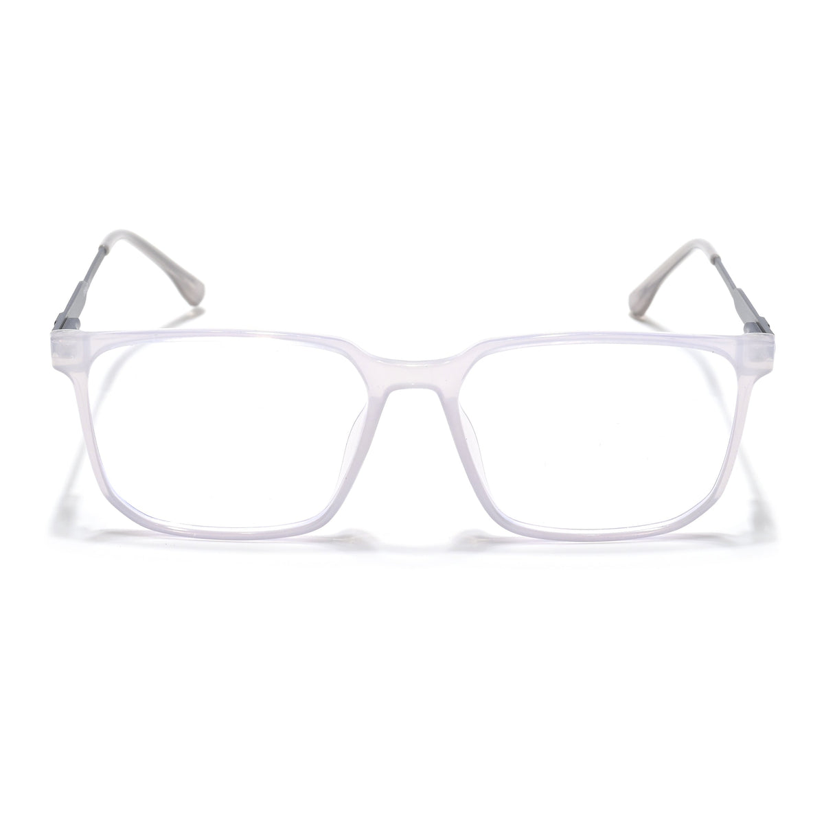 Eyejack Essentials Transparent Grey Wayfarer Eyeglasses for Men & Women (B07FCL1420-C5)
