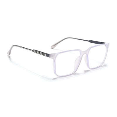 Eyejack Essentials Transparent Grey Wayfarer Eyeglasses for Men & Women (B07FCL1420-C5)