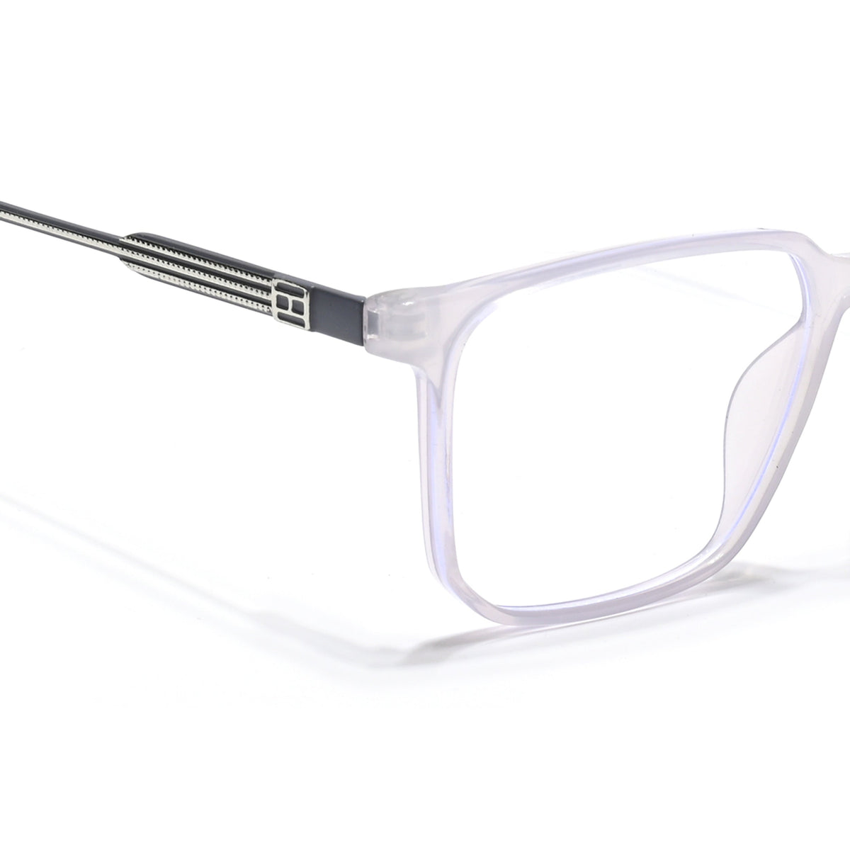 Eyejack Essentials Transparent Grey Wayfarer Eyeglasses for Men & Women (B07FCL1420-C5)