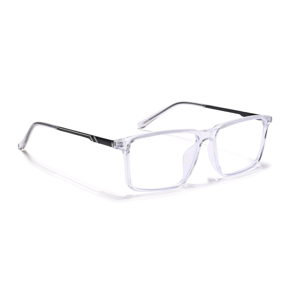 Eyejack Essentials Transparent Rectangle Eyeglasses for Men & Women (B08FCL1425-C3)